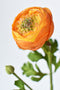 13" Faux Orange Ranunculus Stem