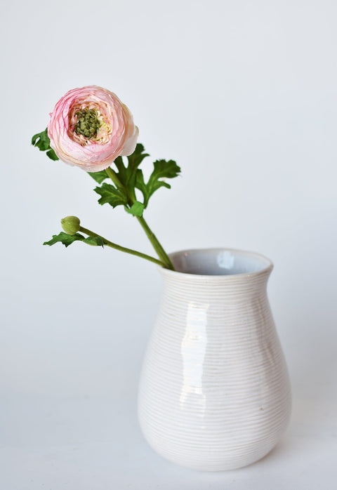 13" Faux Blush Ranunculus Stem