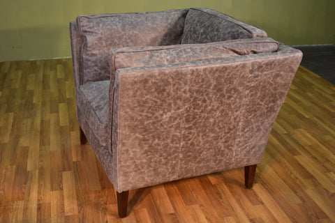 Kenmore Leather Arm Chair - Grey