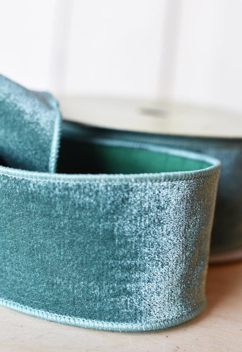 2.5" x 10yd Velvet Teal Ribbon