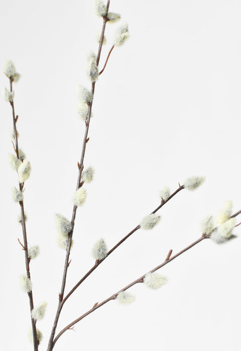 31" Faux Pussy Willow Stem