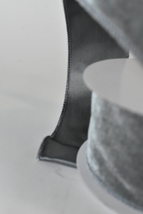2.5" Gray Velvet Ribbon