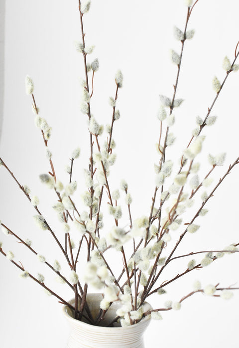 31" Faux Pussy Willow Stem