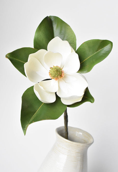 24" Faux Magnolia Blossom Stem
