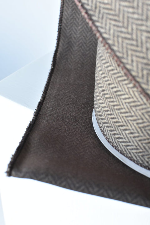 4" x 10yd Brown/Tan Woven Herringbone Ribbon