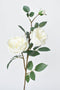 29" Faux Cabbage Rose Stem White