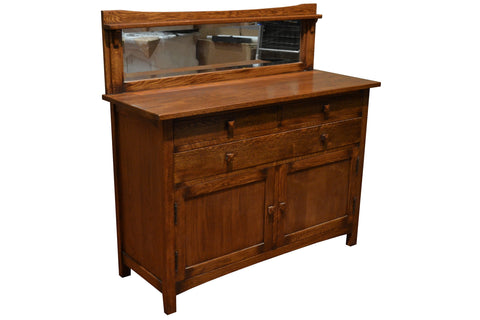 Pre-Order Mission Buffet Cabinet with Mirror - Dark - 50"