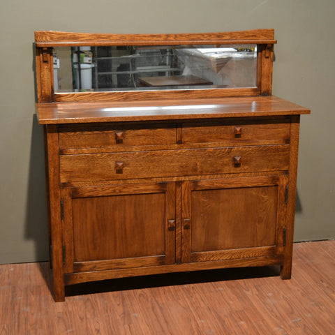 Pre-Order Mission Buffet Cabinet with Mirror - Dark - 50"