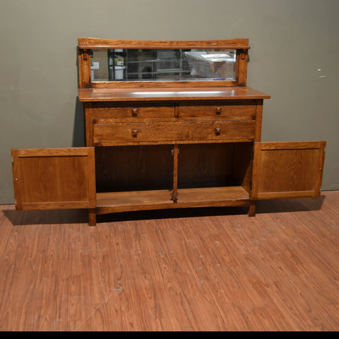 Pre-Order Mission Buffet Cabinet with Mirror - Dark - 50"