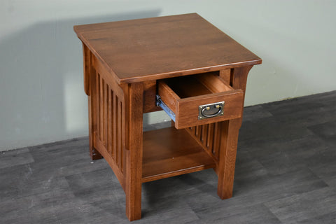 Mission Quarter Sawn Oak 1-Drawer Crofter End Table