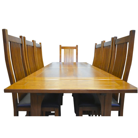 Mission Style Oak Stow Leaf Dining Table (2 Colors Available)