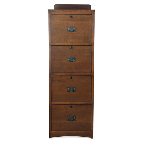 Mission Solid Oak 4 Drawer File Cabinet - Options Available
