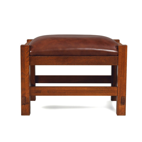 Mission Spindle Stool - Quarter Sawn Oak & Leather