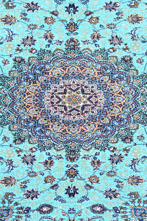 Fine Kashan 100% Silk Oriental Rug 8' 2" x 11' 2"