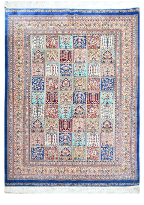 Fine Bakhtiar 100% Silk Oriental Rugs 4' x 6'
