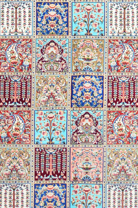 Fine Bakhtiar 100% Silk Oriental Rugs 4' x 6'