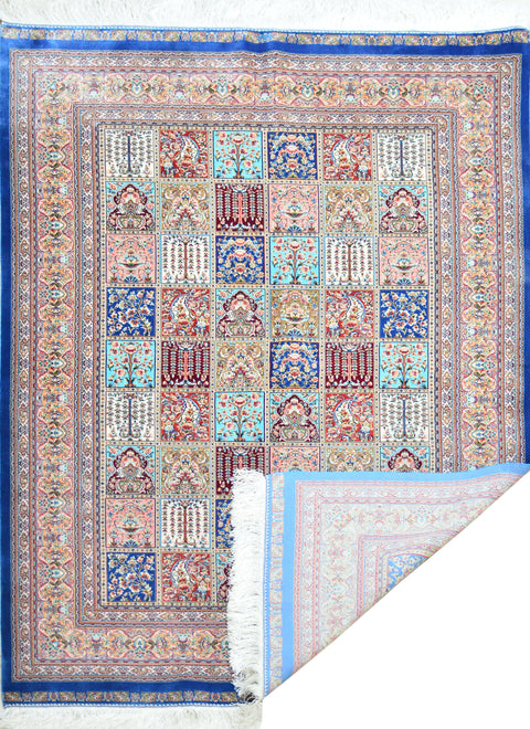 Fine Bakhtiar 100% Silk Oriental Rugs 4' x 6'