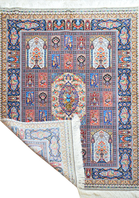 Fine Tabriz 100% Silk Rugs 4' x 6'