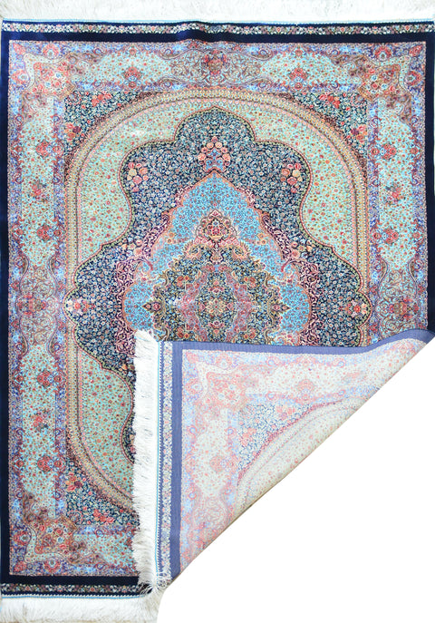 Agra 100% Silk Oriental Rug 3' 10" x 5' 9"