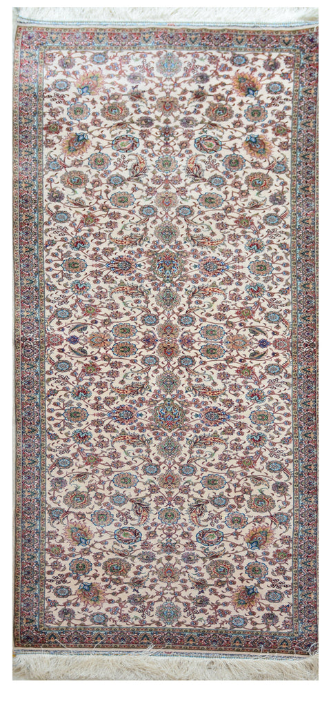 Sarouk 100% Silk Oriental Rug - Runner 2' 3" x 6' 5"
