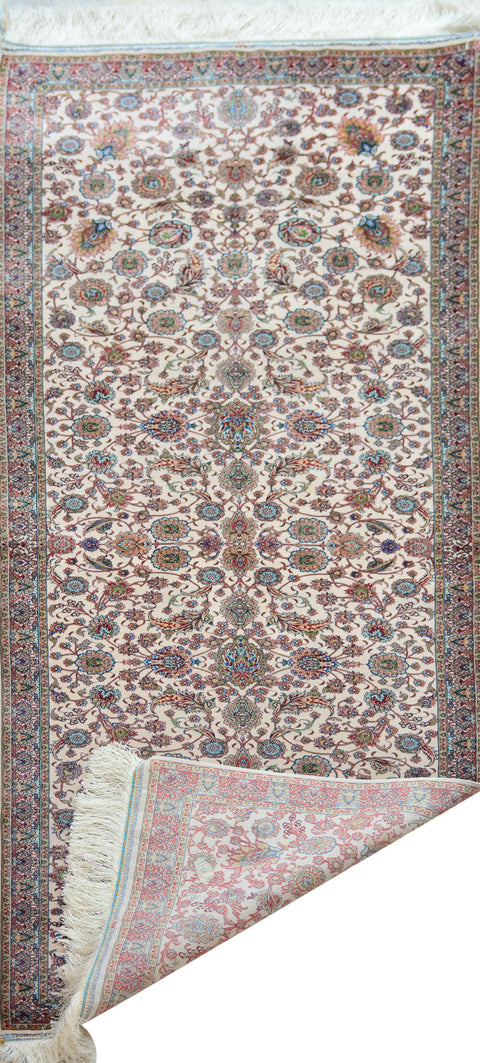 Sarouk 100% Silk Oriental Rug - Runner 2' 3" x 6' 5"