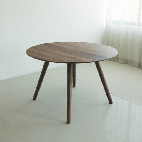 Isabella Mid Century Round Dining Table - American Black Walnut