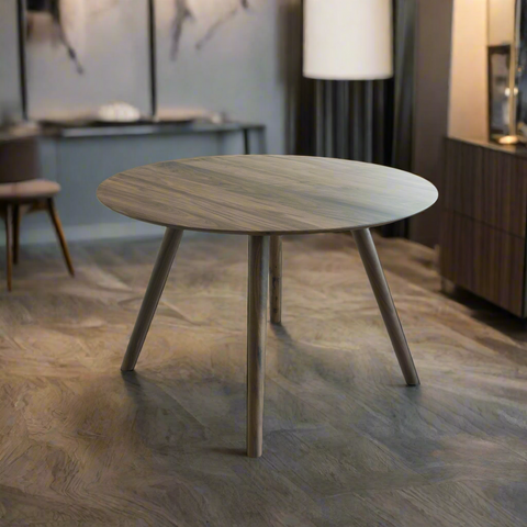 Isabella Mid Century Round Dining Table - American Black Walnut
