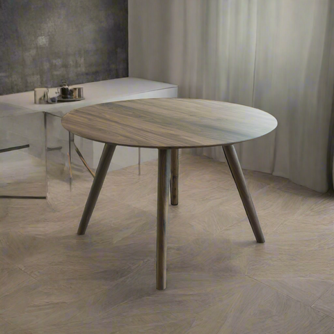 Isabella Mid Century Round Dining Table - American Black Walnut