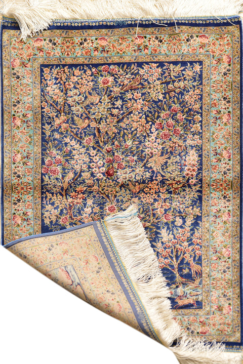 Isfahan Tree of Life 100% Silk Rug 2' x 3'