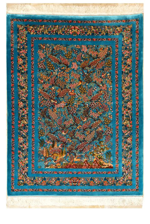 Isphahan Silk Oriental Rug 3' 3" x 4' 10"