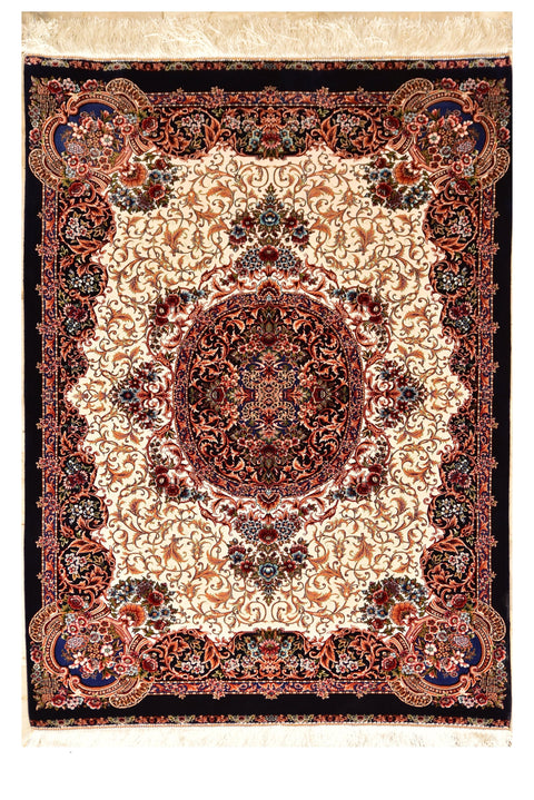 Fine Tabriz 100% Silk Oriental Rug 3' x 5'