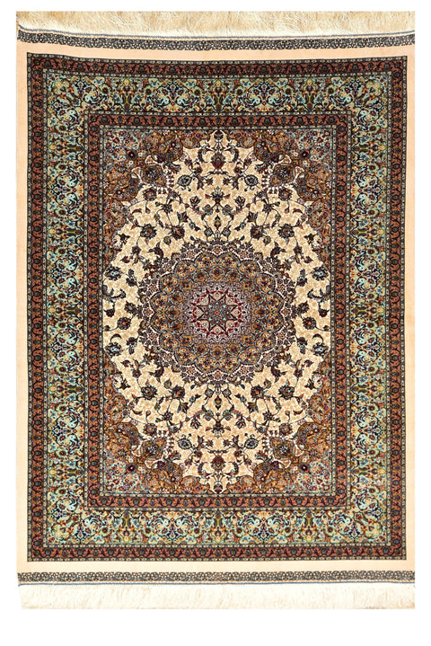 Kashan 100% Silk Oriental Rug 3' x 5'