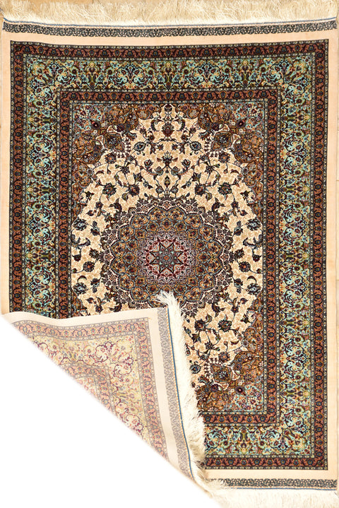 Kashan 100% Silk Oriental Rug 3' x 5'