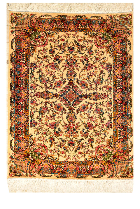 Kirman 100% Silk Oriental Rug 3' 3" x 5'