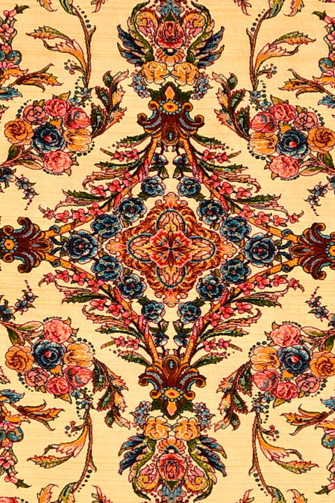 Kirman 100% Silk Oriental Rug 3' 3" x 5'