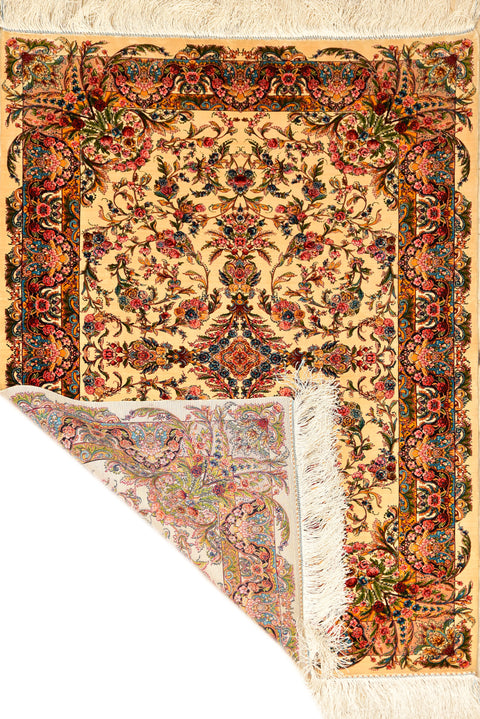 Kirman 100% Silk Oriental Rug 3' 3" x 5'