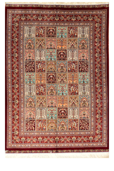 Fine Bakhtiar 100% Silk Oriental Rug 4' x 6'