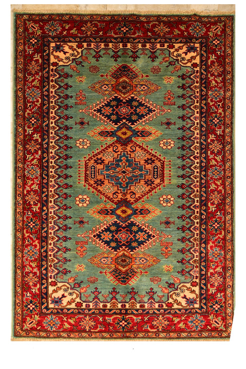 Kazak 100% wool Oriental Rug  4' x 5' 10"