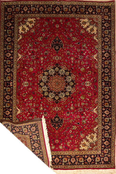 Fine Kashan 100% Silk Oriental Rug 7' x 10'