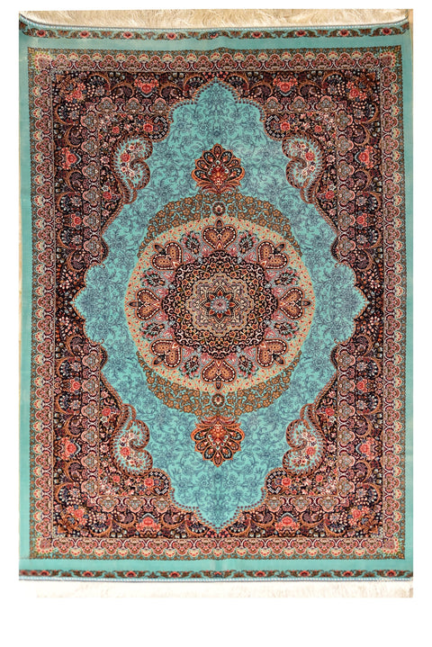 Royal Kashan 100% Silk Oriental Rug 3' 10" x 5' 9"