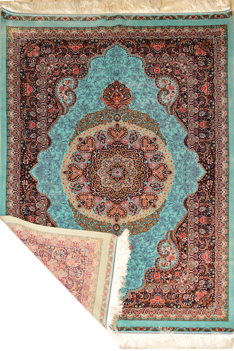 Royal Kashan 100% Silk Oriental Rug 3' 10" x 5' 9"