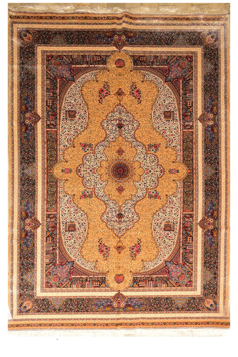 Tabriz 100% Silk Oriental Rugs 6' 7" x 9' 8"