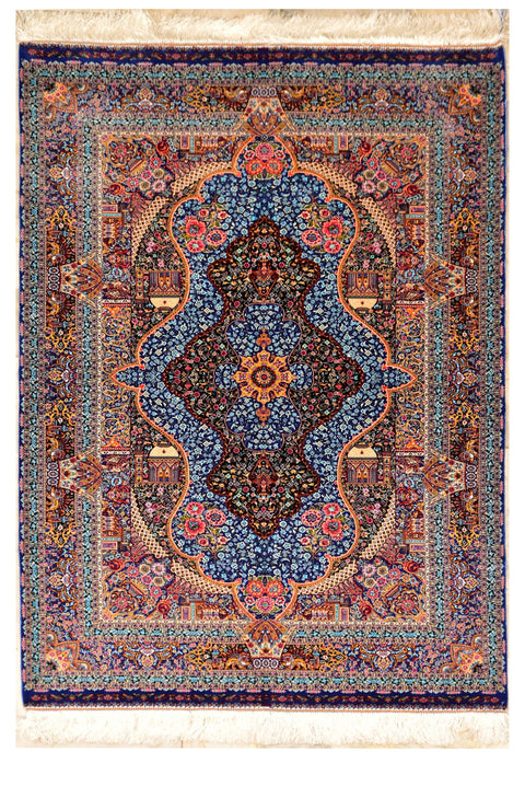 Fine Agra 100% Silk Oriental Rug 3' x 5'