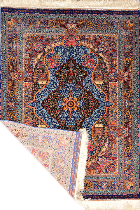Fine Agra 100% Silk Oriental Rug 3' x 5'