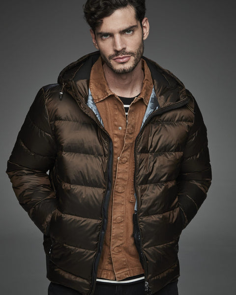 DWAYNE Short down jacket with a funnel neck