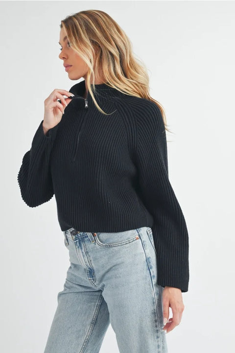 Debbie Half-Zip Sweater - Black