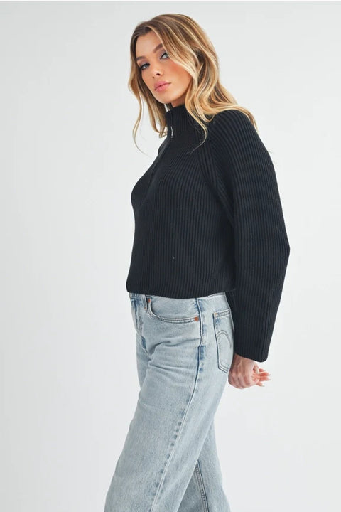 Debbie Half-Zip Sweater - Black