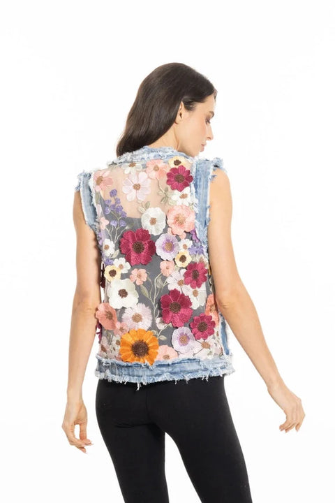 Denim Embroidered Vest