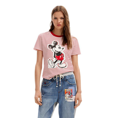 Desigual Disney Mickey Mouse Cotton Top - Red