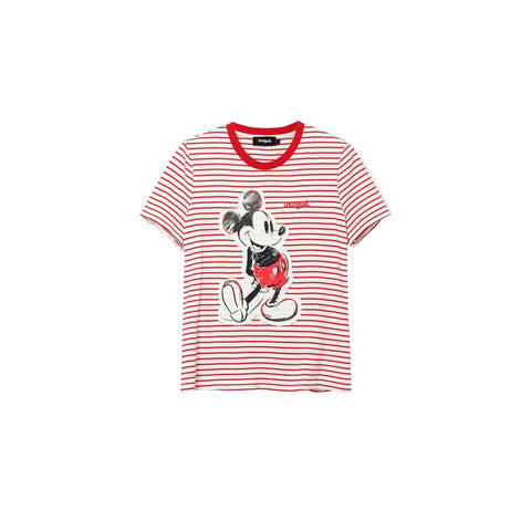 Desigual Disney Mickey Mouse Cotton Top - Red